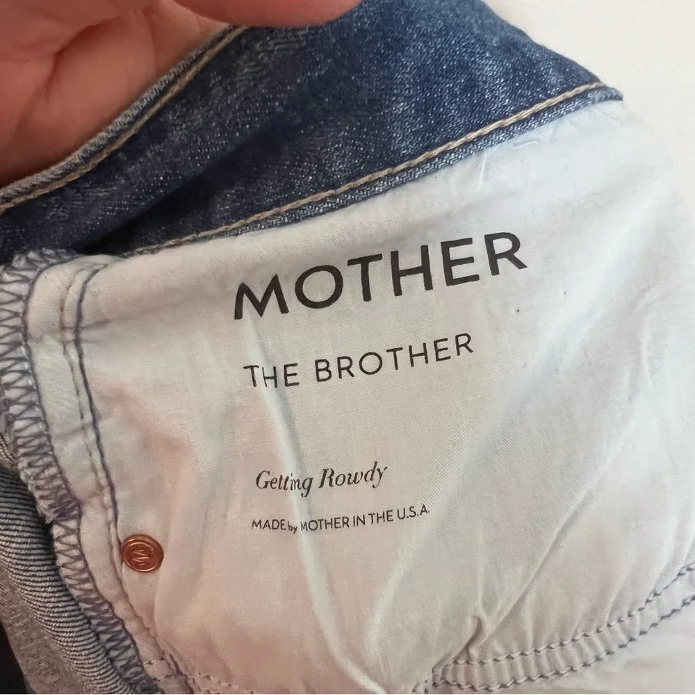 MOTHER- The Brother Getting Rowdy Blue Jeans Denim Stained Button Fly - Picture 7 of 8